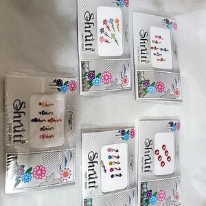 Nwt 5 Packs Bindi Tika Temporary Face Tattoos Bollywood Indian Stickers Jewelry